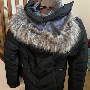 Free country ladies hooded Bib jacket. Size small.